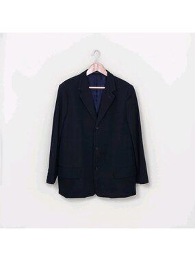 Vtg Y's Yohji Yamamoto Blazer Mens Sz 3/L Black Lined 3B Avant Garde Unisex Edgy
